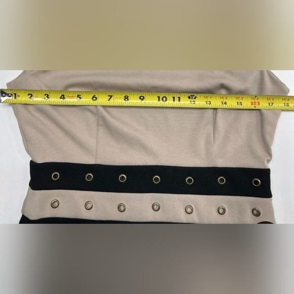 Calvin Klein Light Tan Beige and Black Dress Size 8 - Picture 9 of 11